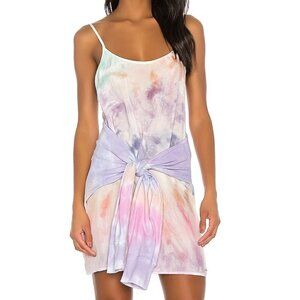 n:philanthropy Willa Dress Groovy Blues Tie Dye slip mini MISSING BELT New XS